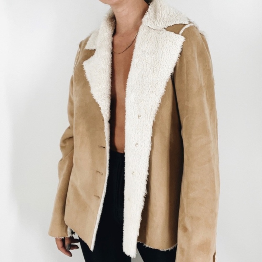 Fur-lined shearling Y2K inspired jacket